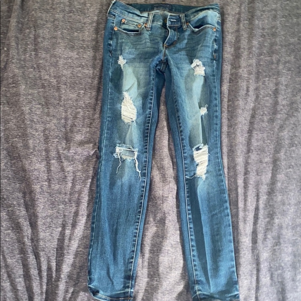 Dark wash ripped jeans